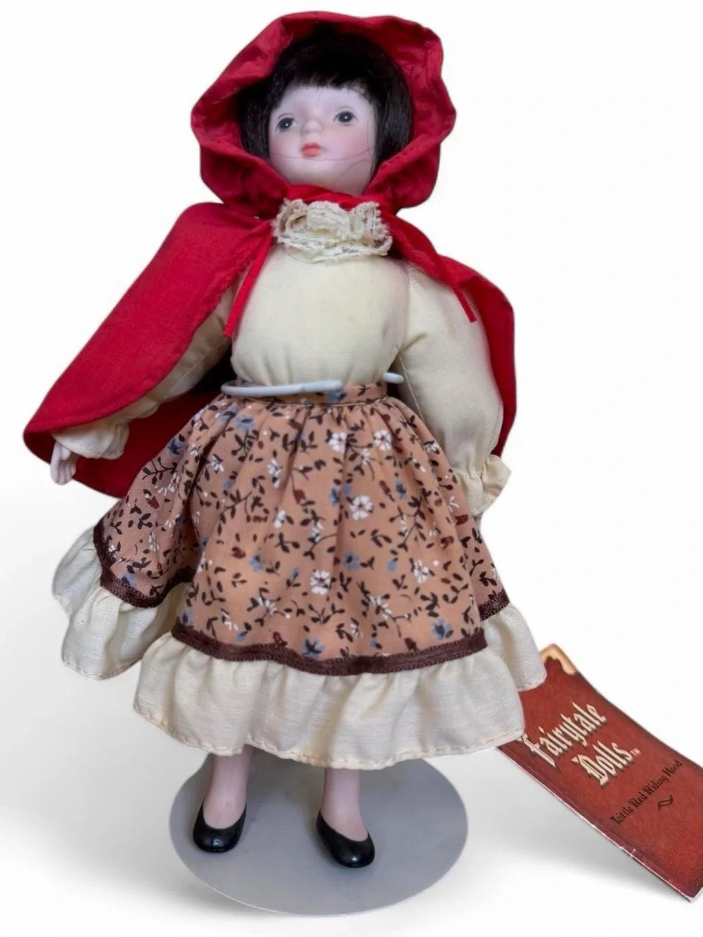 Vintage Russ Berrie Porcelain Doll Red Riding Hood Doll with original box  7.5”